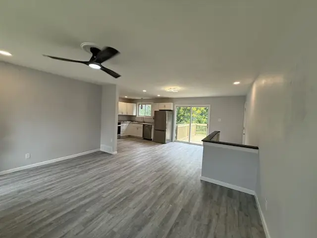 Completed open-concept interior remodel by McCarter Homes