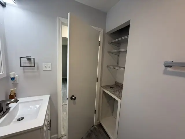 Bathroom storage and finish work