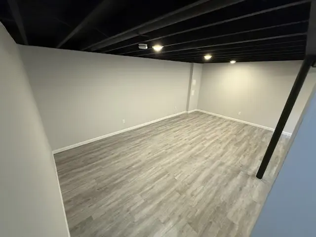 Finished lower-level living space