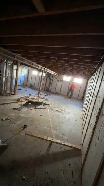 Open lower-level construction area