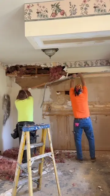 Wall removal in progress
