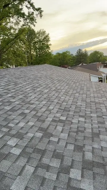 Completed architectural shingle roof by McCarter Homes