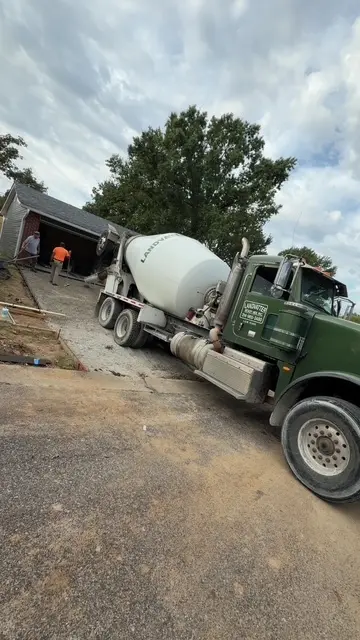 Concrete truck on site