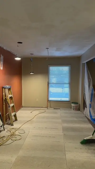 Flooring installation progress