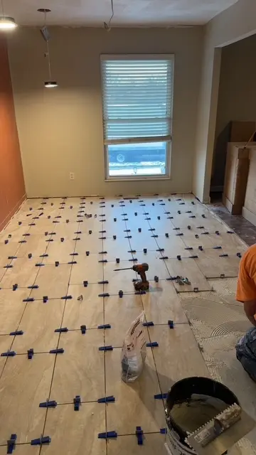Tile floor installation